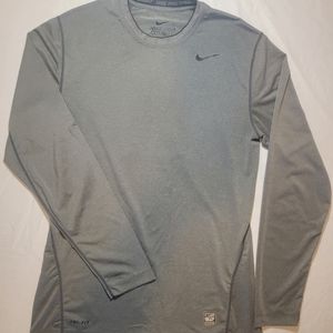 Nike Pro Combat DriFit Shirt Long Sleeve Grey Size M